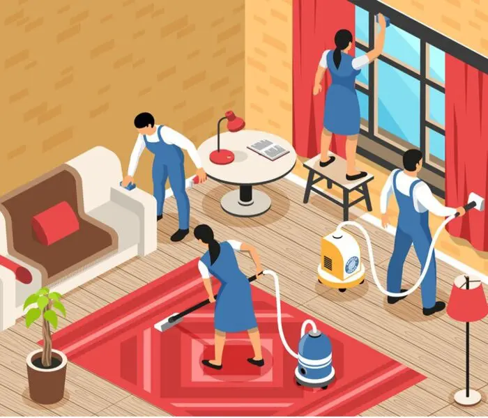 Residential cleaning service by cleaning crew