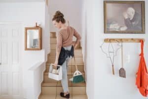 House cleaner inside a home
