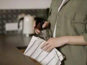DIY Cleaning with spray and cloth