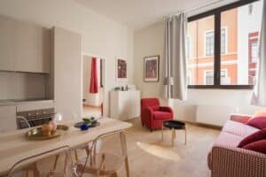 Clean and organized apartment with view