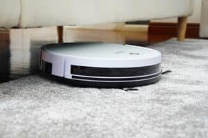 Automatic vacuum cleaner in action