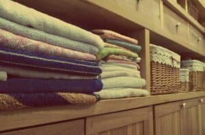 Towels and Baskets organized, Declutter Your Home