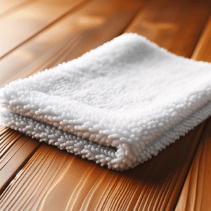 Dry white cloth, hardwood floors