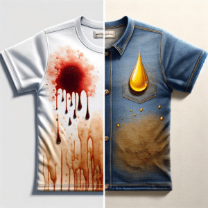 Protein-based stain, Oil-based stain on clothes, Clothing Stains.