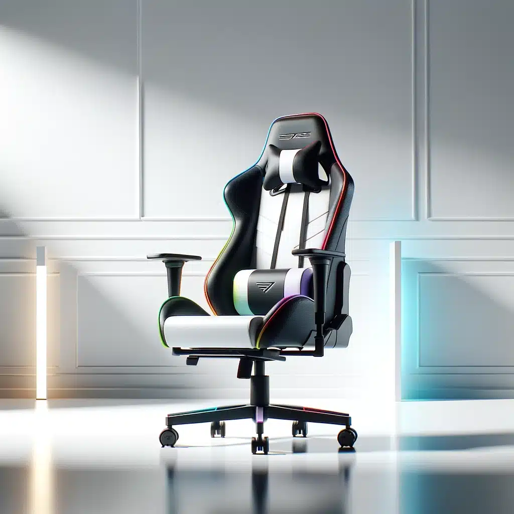 Ergonomic Gaming Chair in Sleek White Room Design