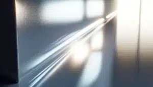 Spotless shiny wall reflecting light, showcasing immaculate smooth surface.