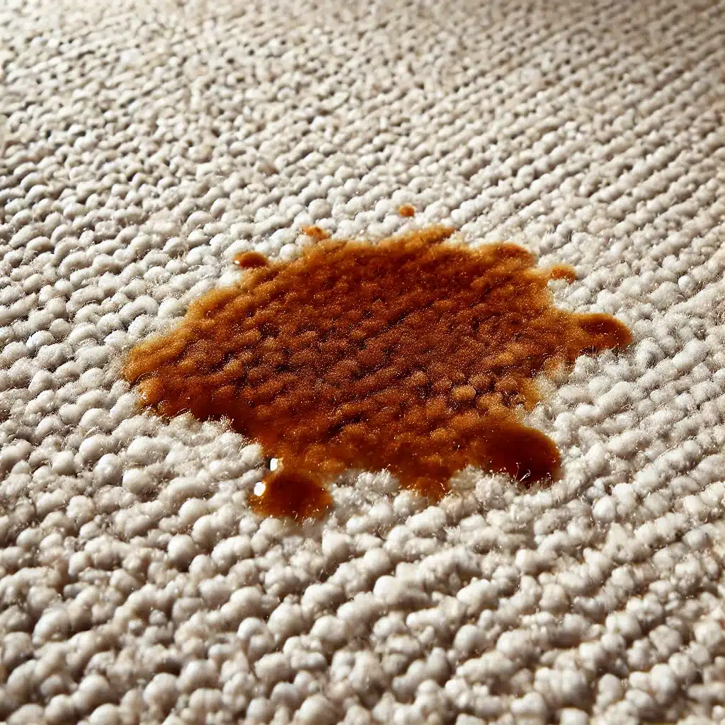 Brown stain on a carpet