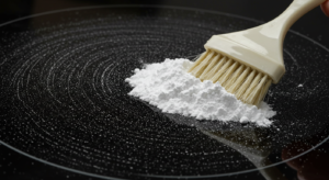 Cornstach being used for cleaning