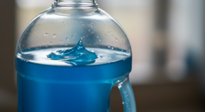 Blue Liquid Detergent in a bottle