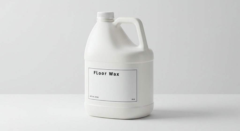 Floor wax, white package and background