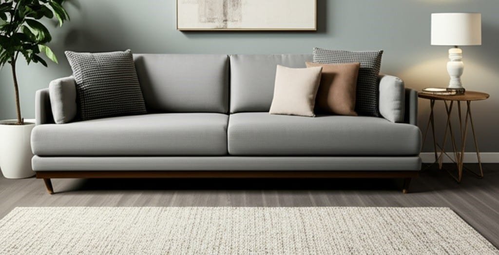 dry leather sofa in a room