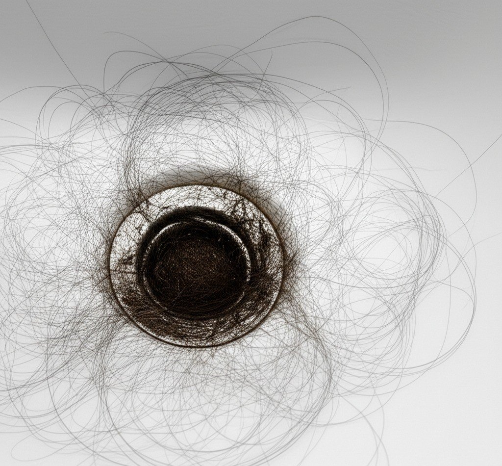 hair in the bathroom sink