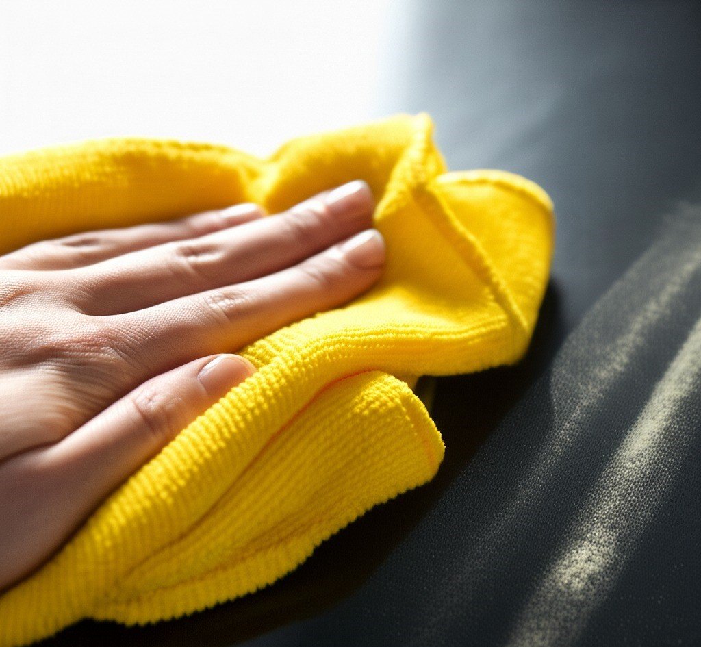microfiber cloth cleaning dust