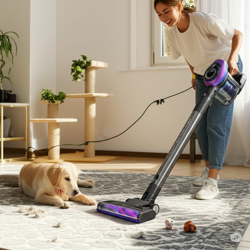 vacuum cleaner in a pet area