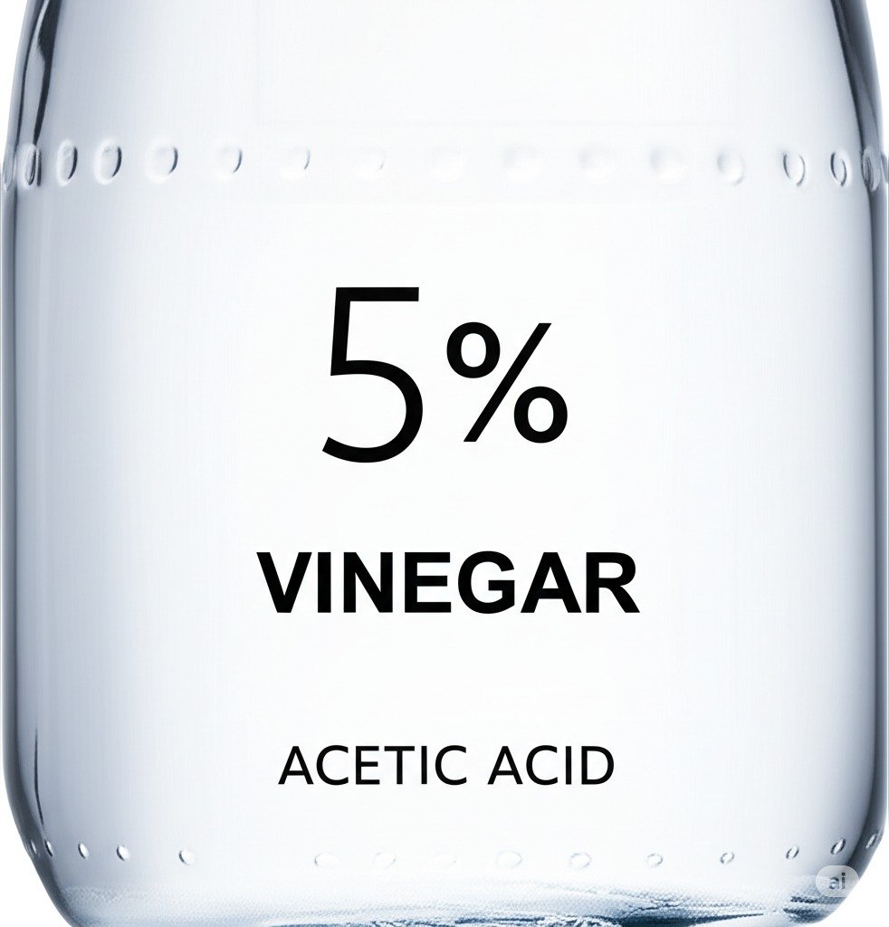 vinegar written 5% acetic acid