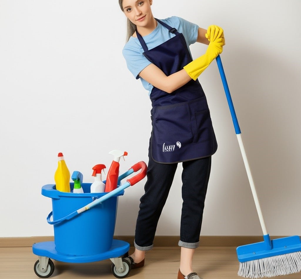 woman getting ready for summer cleaning