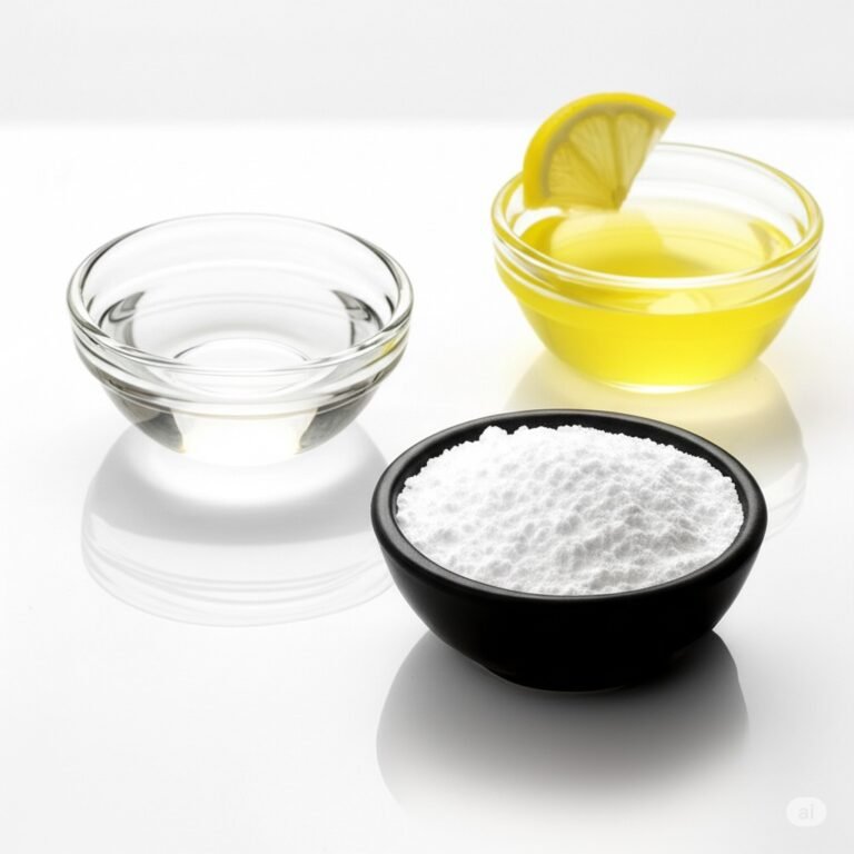 Vinegar, Lemon Juice and baking soda