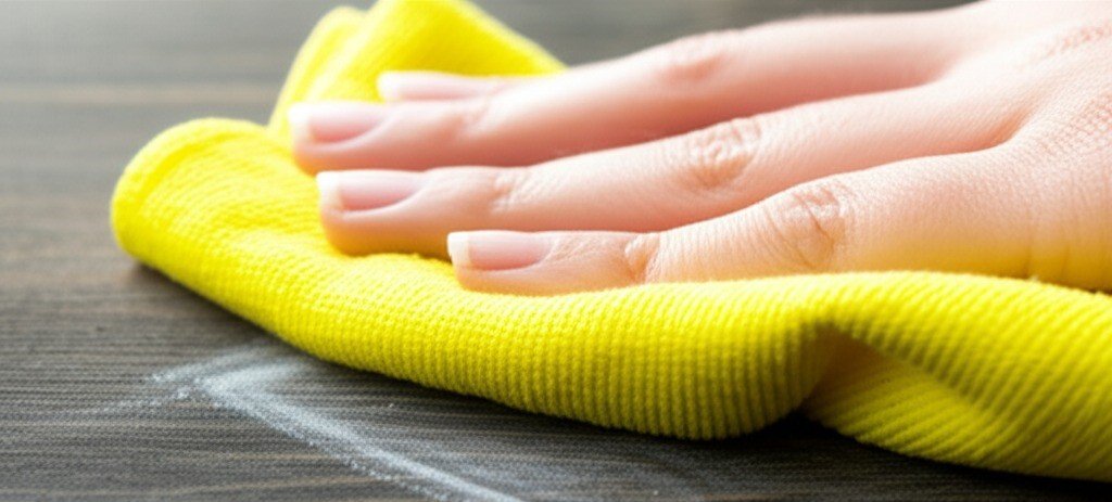 cleaning dust with microfiber cloth