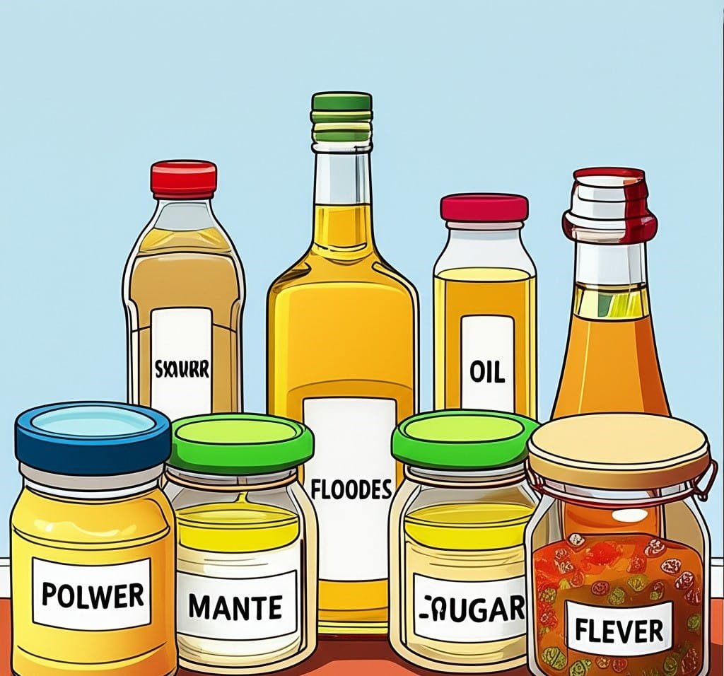 labeled kitchen products