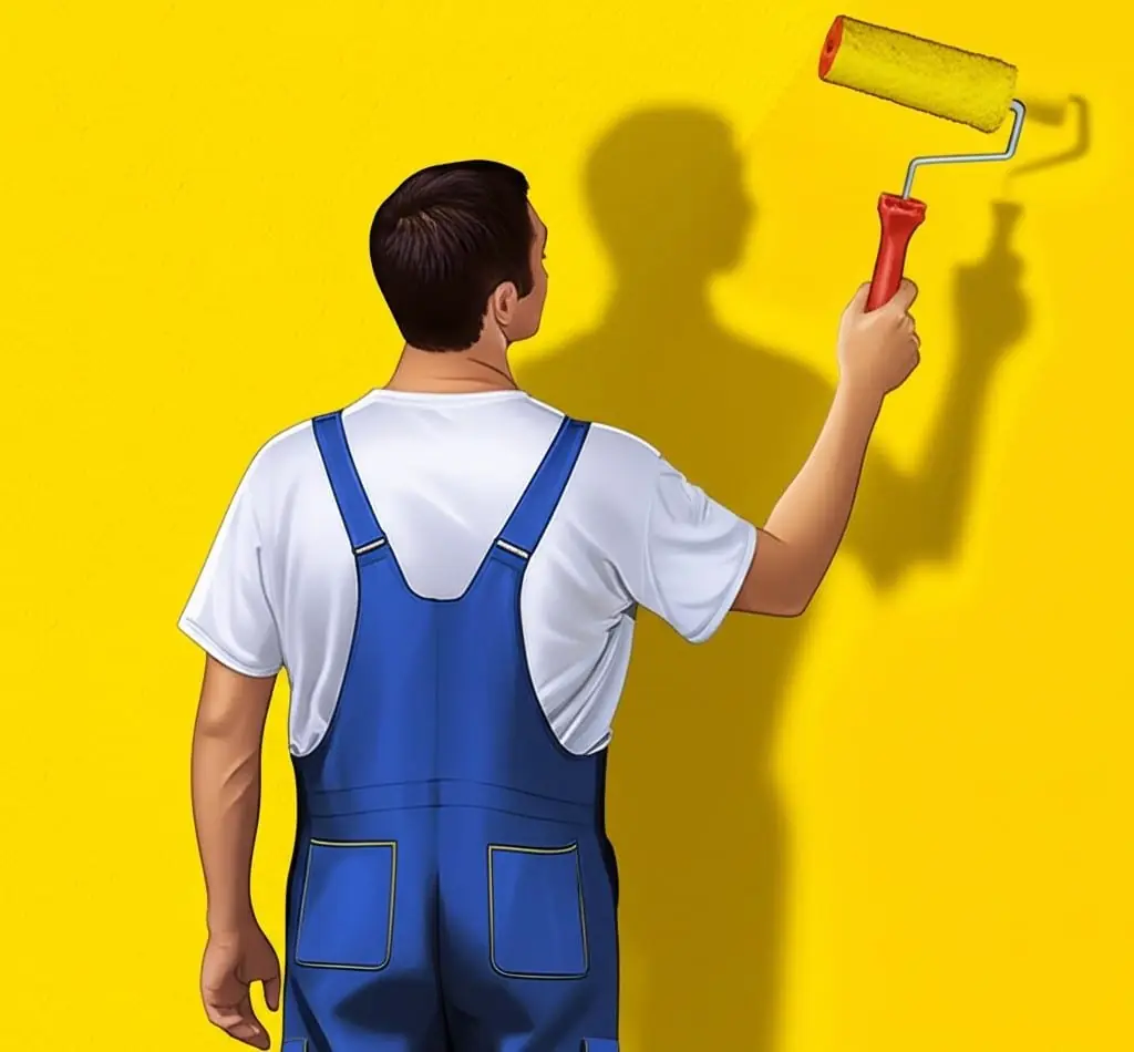 man painting the wall