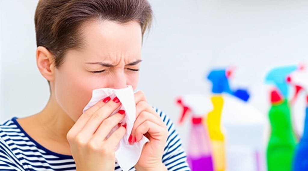 person with allergies to cleaning products