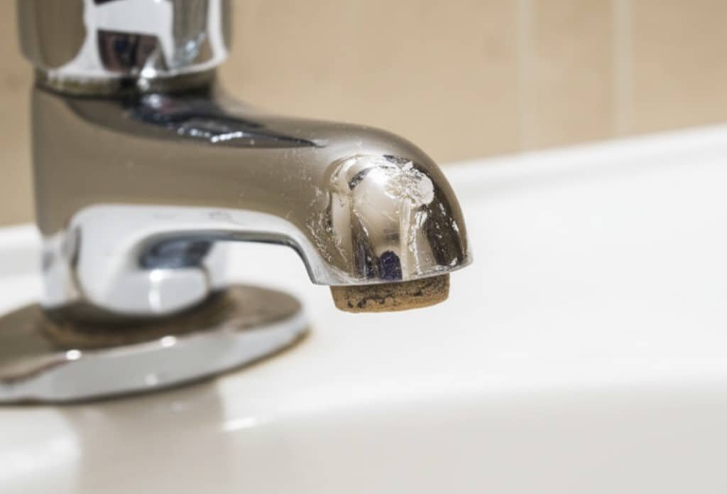 tap with hard water