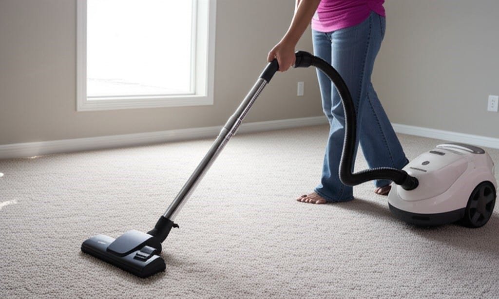 woman cleaning Carpeted Floors