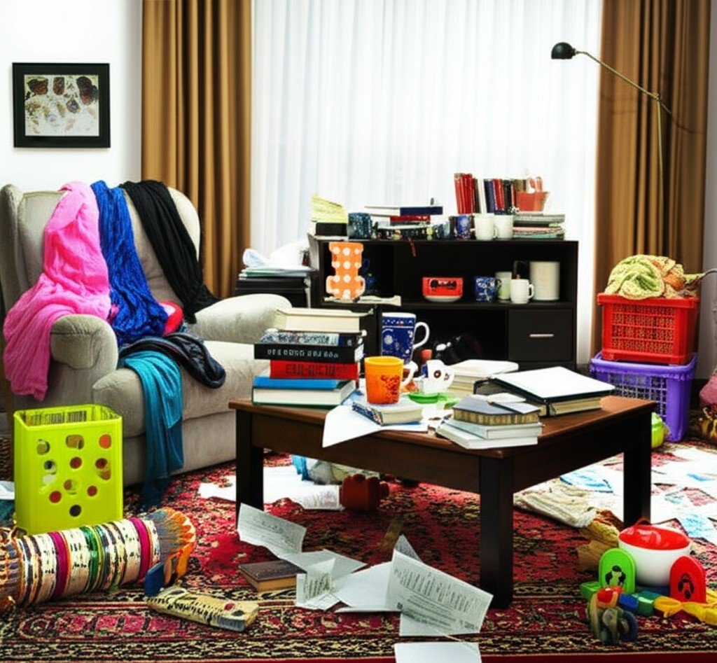 a messy house
