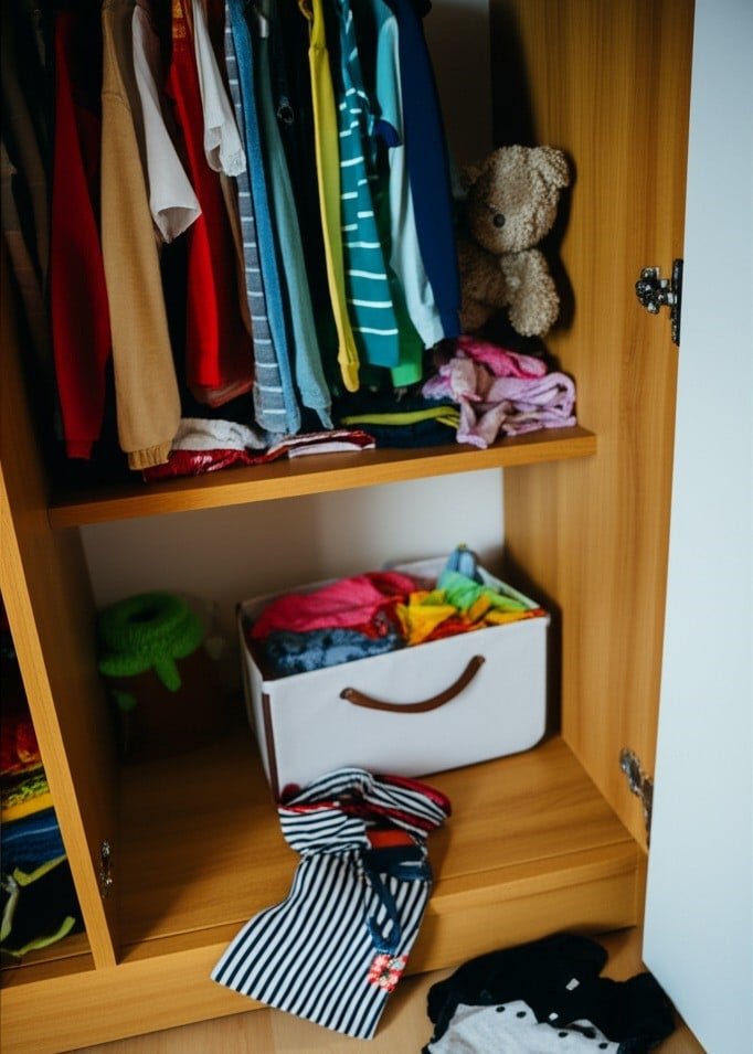 child's closet being emptied