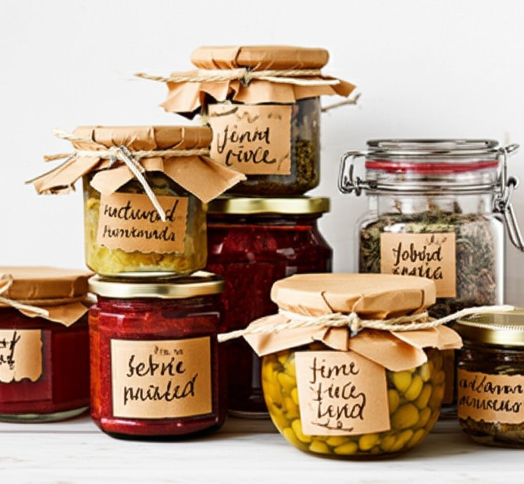 food packaging with homemade labels