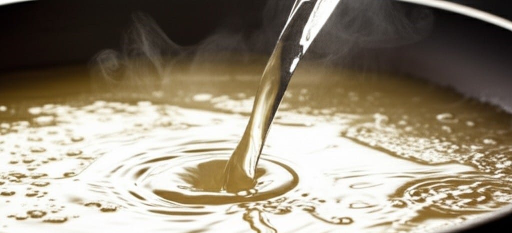 hot water in the fat