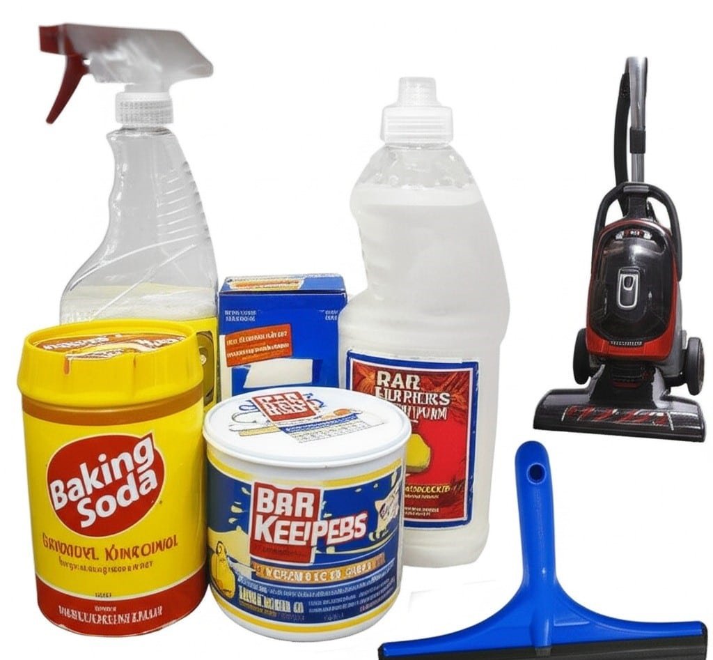 white vinegar, baking soda