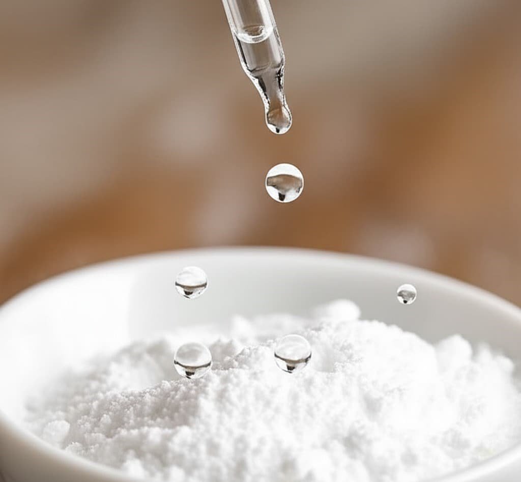 baking soda and drops of peppermint essential oil