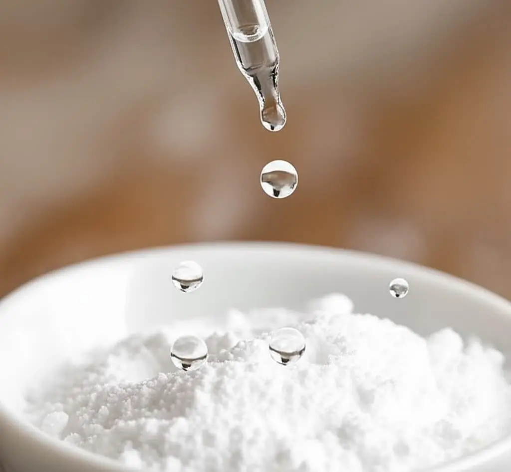 baking soda and drops of peppermint essential oil