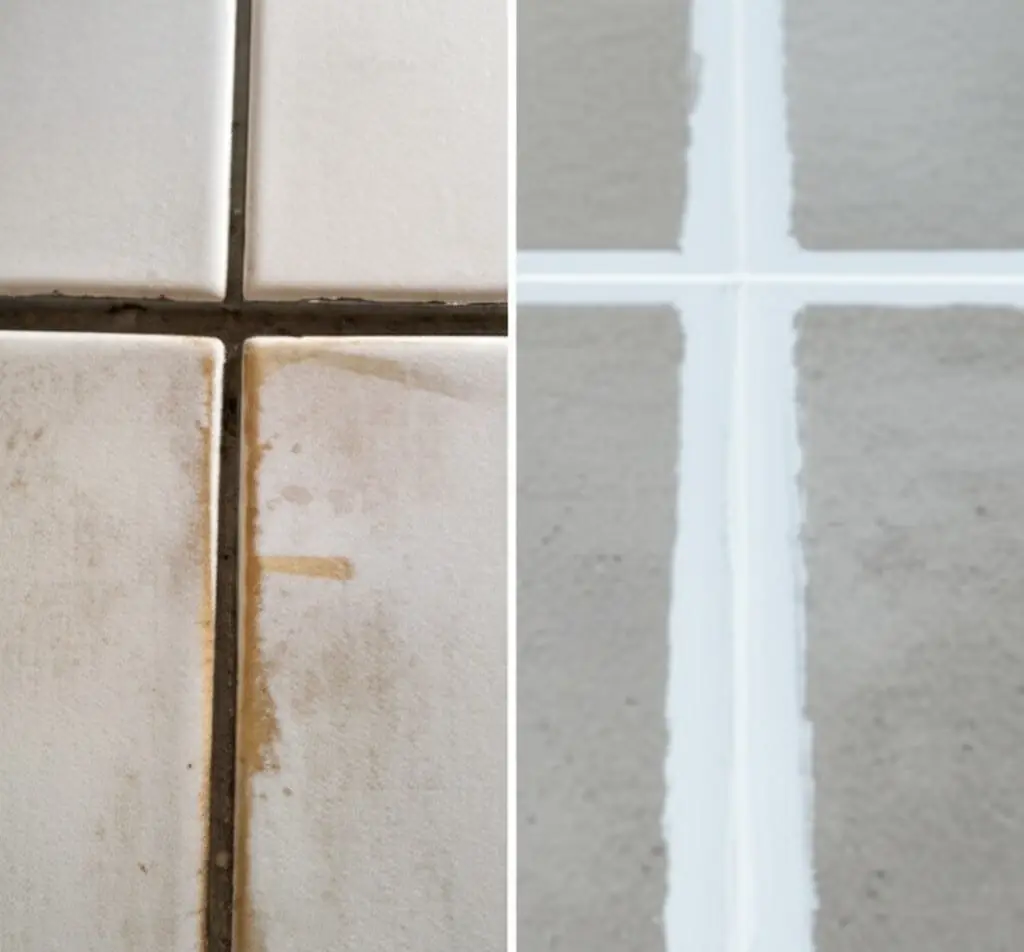 before and after sealed grout