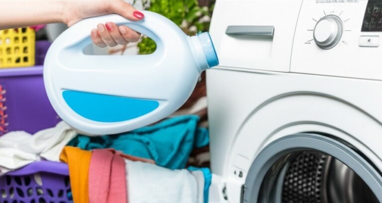 liquid detergent being poured