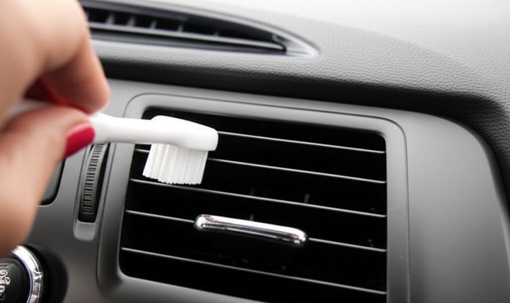 toothbrush to clean the dashboard vents