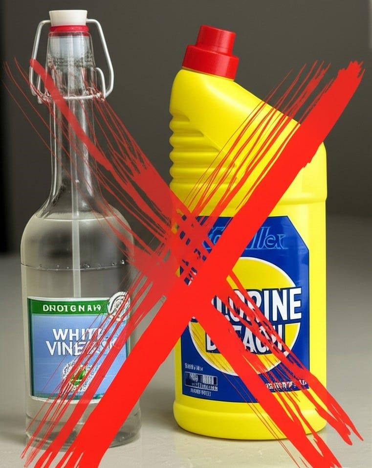 vinegar with chlorine bleach