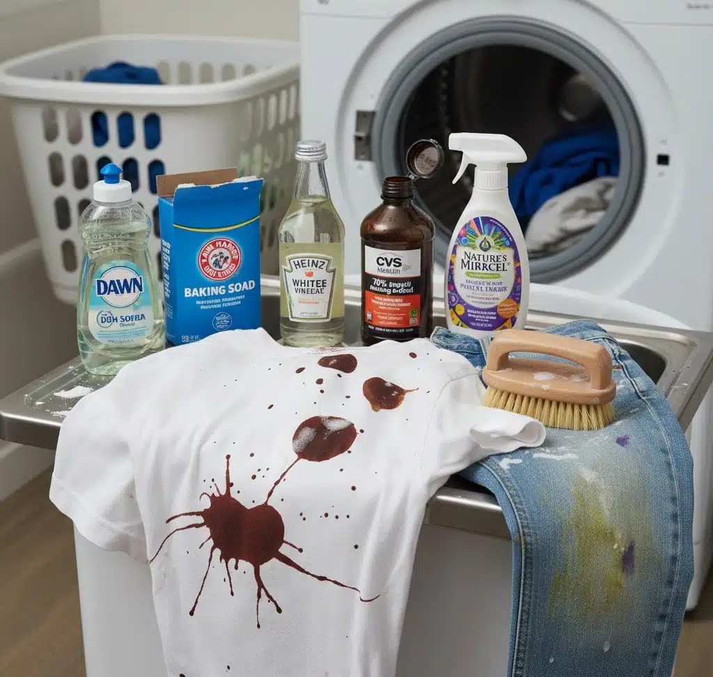 cleaning products and stains on clothes