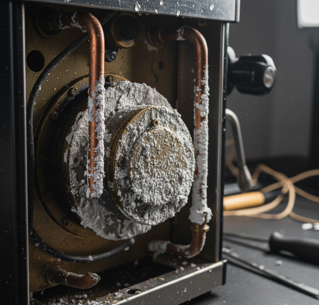 scale buildup in an espresso machine