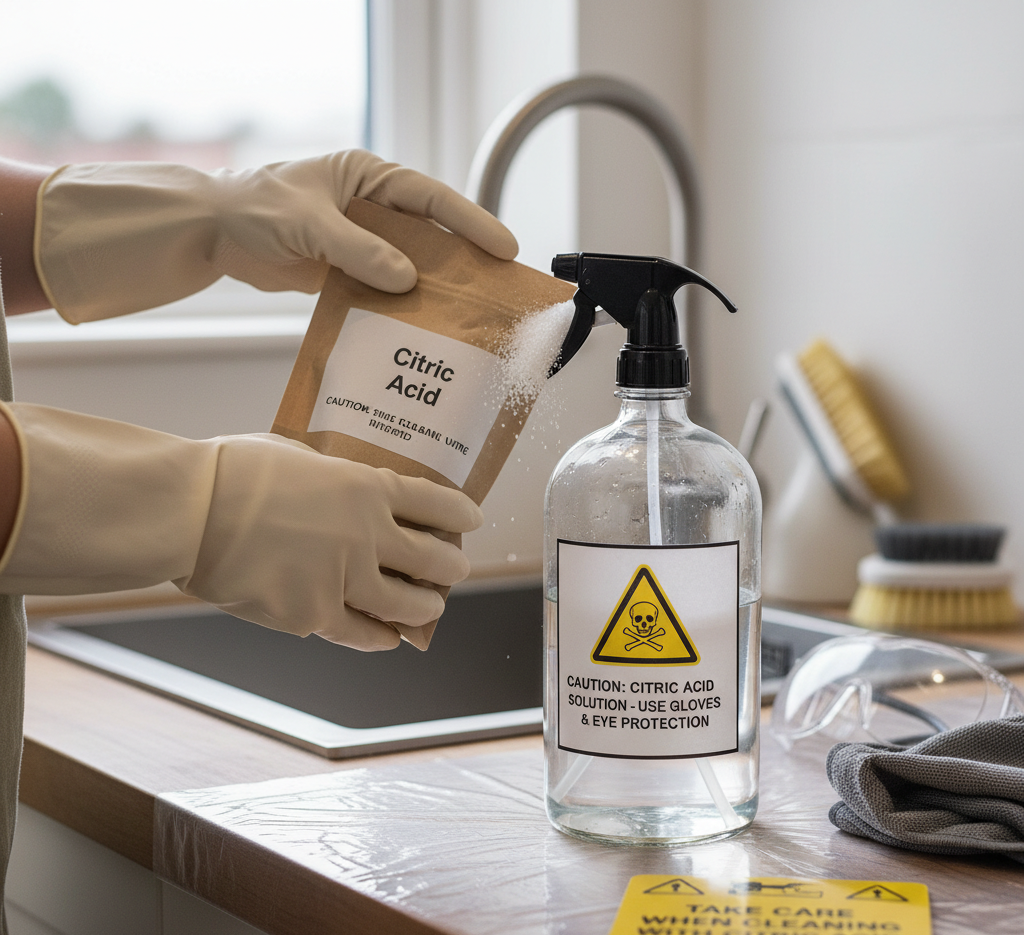 Take care when cleaning with citric acid.