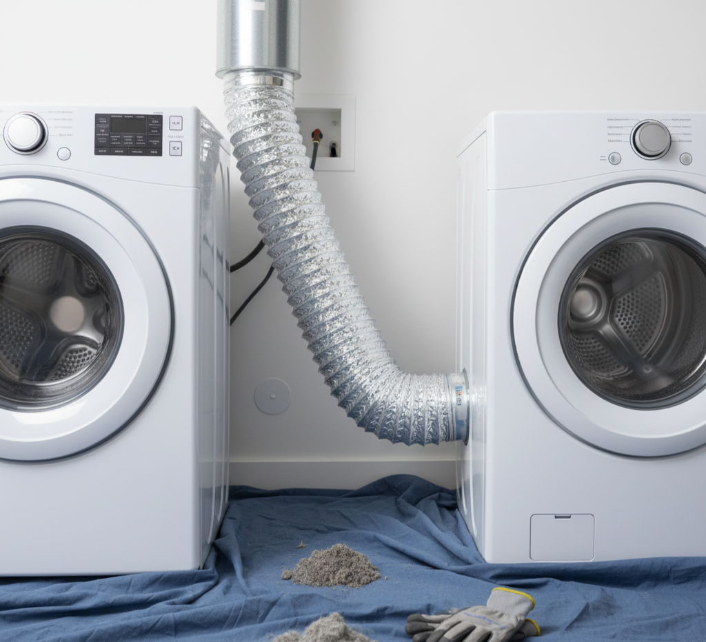 The piping of a dryer