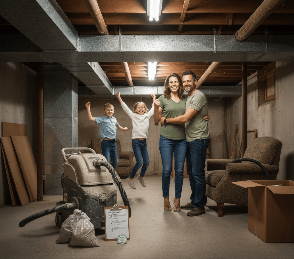 a family knowing that the house's ducts are clean