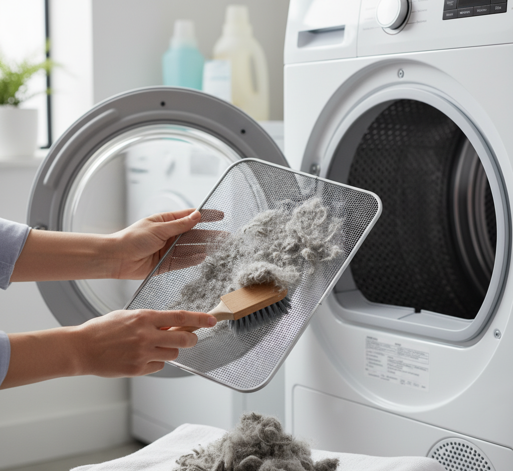 cleaning the dryer lint screen
