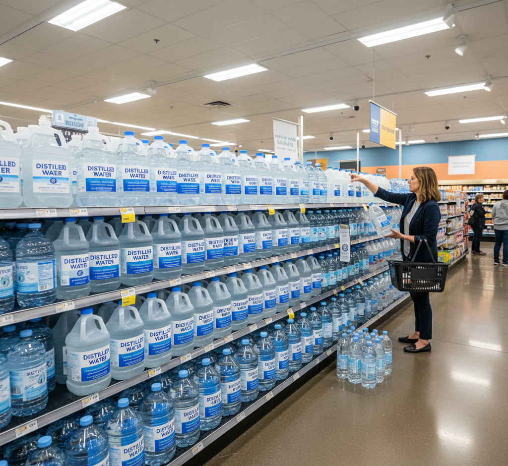 distilled water selling in the market