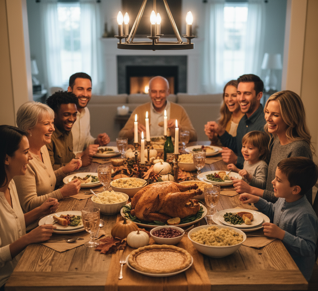 people celebrating thanksgiving