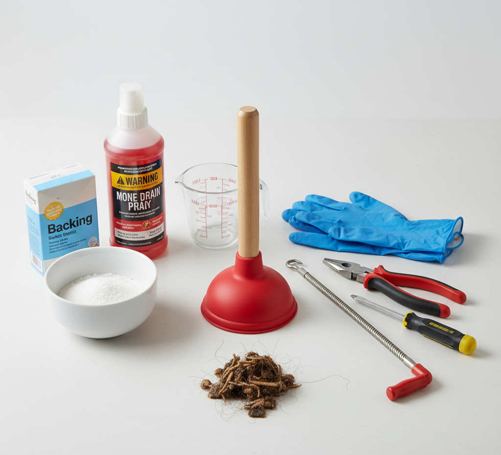 tools to unblock a clogged drain