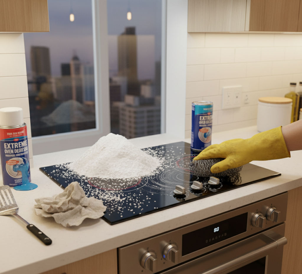 what not to use to clean a glass stovetop