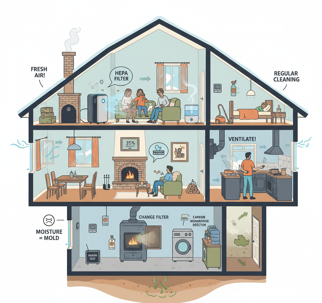 Air quality at home during winter