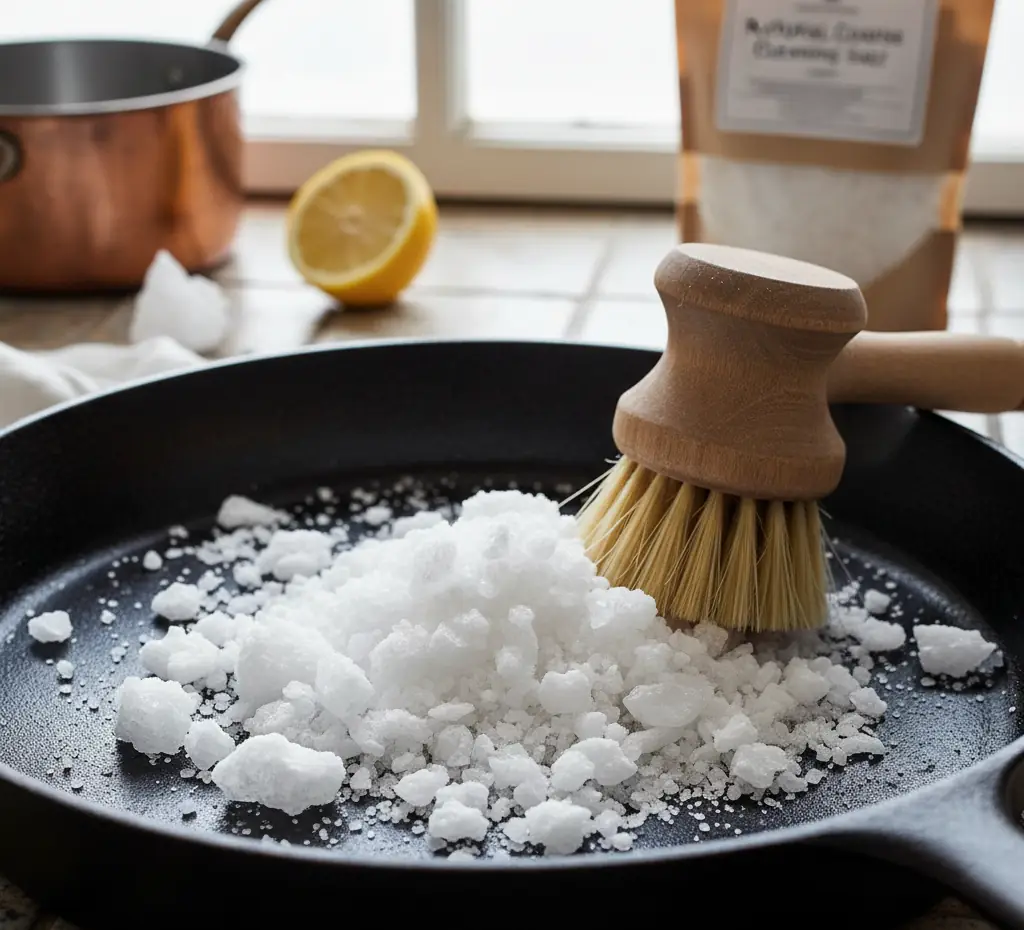 Coarse salt for cleaning